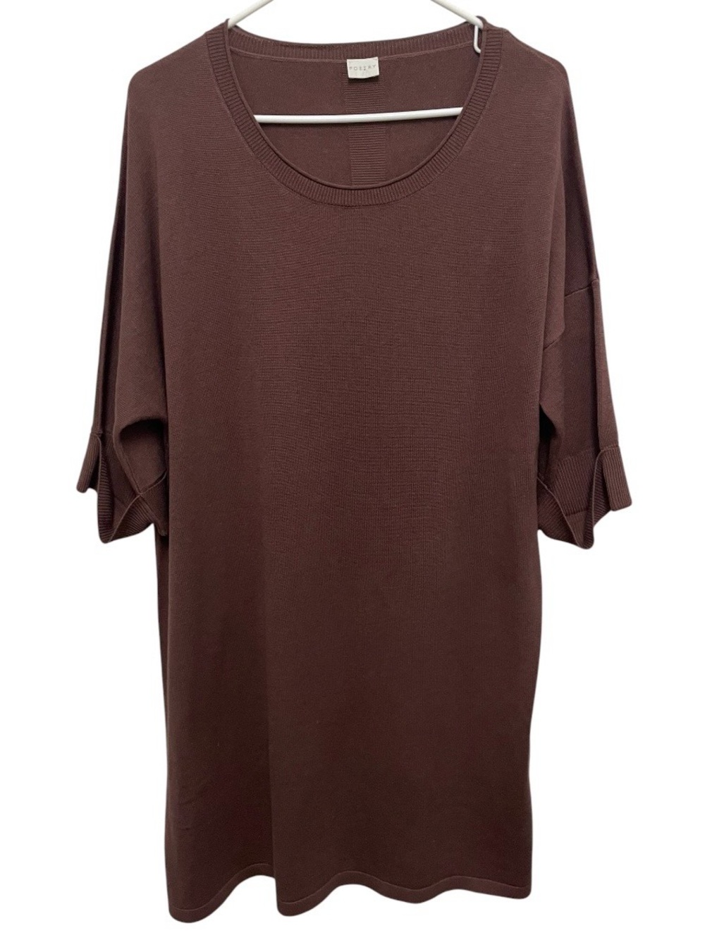 poetry oversized knit tunic top silk brown